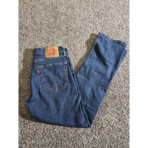 Levi's 506 Straight Fit Jeans Mens 32x34 High Stretch Dark Wash‎ Denim Vtg